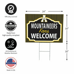 Appalachian State University Coroplast Yard Sign, "Fans Welcome"