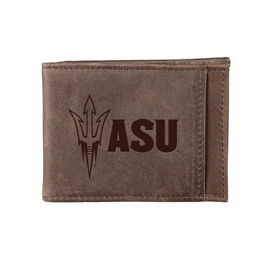 Front Pocket Wallet w/ RFID Blocking, Arizona State University, Brown