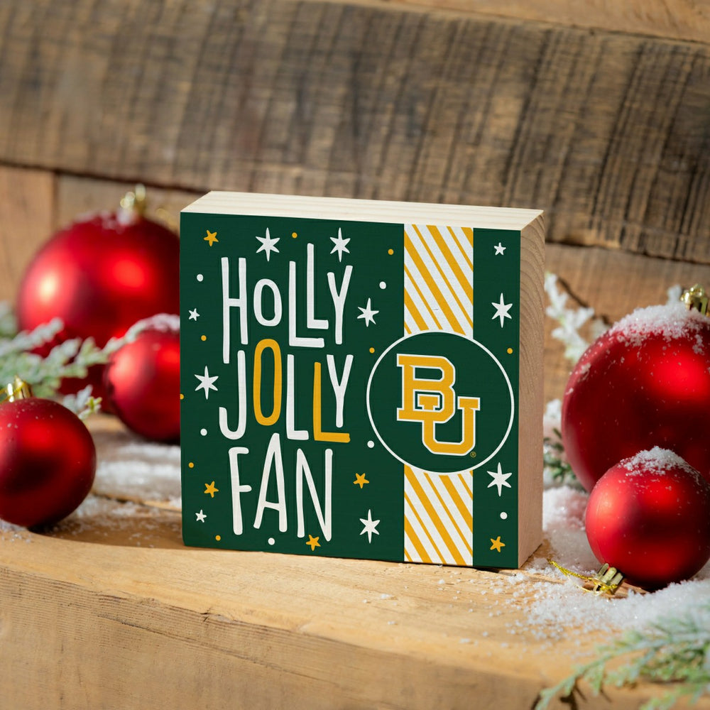 Baylor University Block, Holiday, 6x6