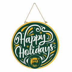 Baylor University Holiday Round Door Décor with Hanging Rope, 18x18