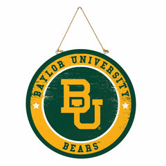 Baylor University Round Door Décor with Hanging Rope, 18x18