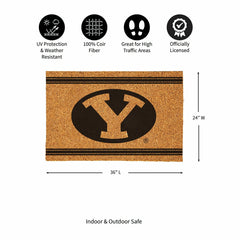 Brigham Young University Large One Color Coir Mat, 36"x24"