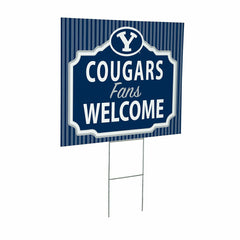 Brigham Young University Coroplast Yard Sign, "Fans Welcome"