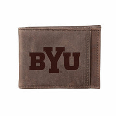Front Pocket Wallet w/ RFID Blocking, Brigham Young University, Brown