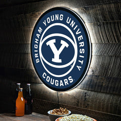 LED Wall Decor, Round, Brigham Young University