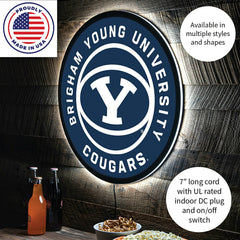 LED Wall Decor, Round, Brigham Young University