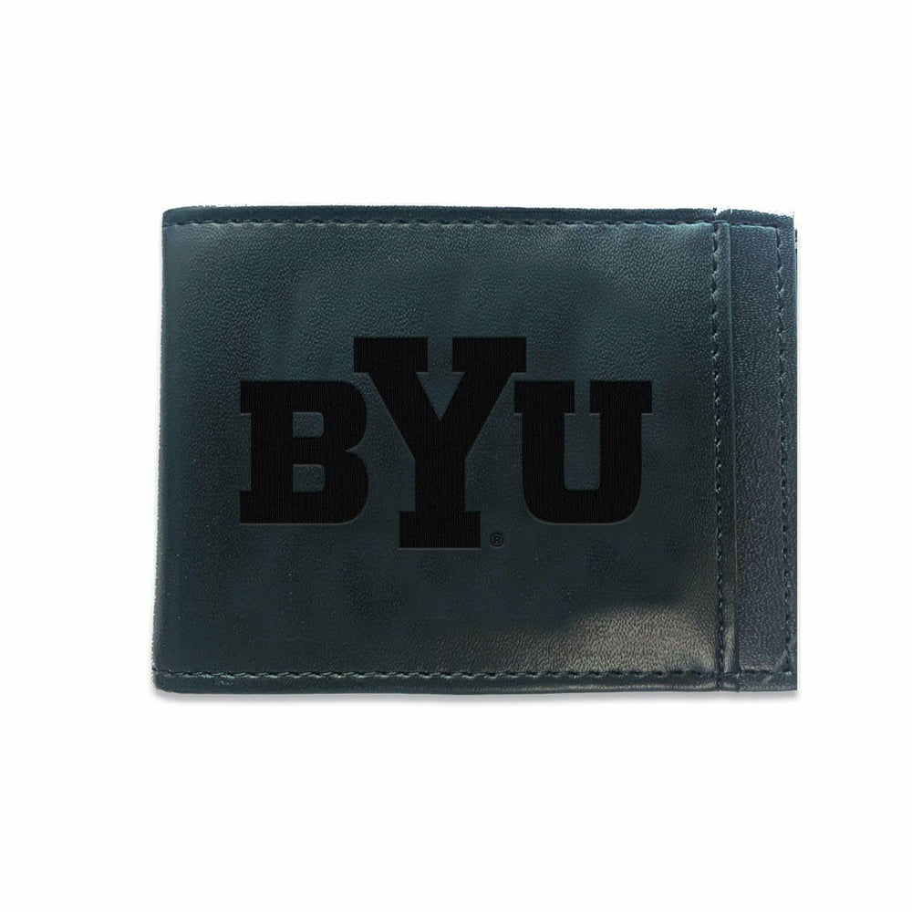 Front Pocket Wallet w/ RFID Blocking, Brigham Young University, Black