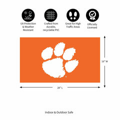 Full Color PVC Mat, 16" x 28", Clemson University