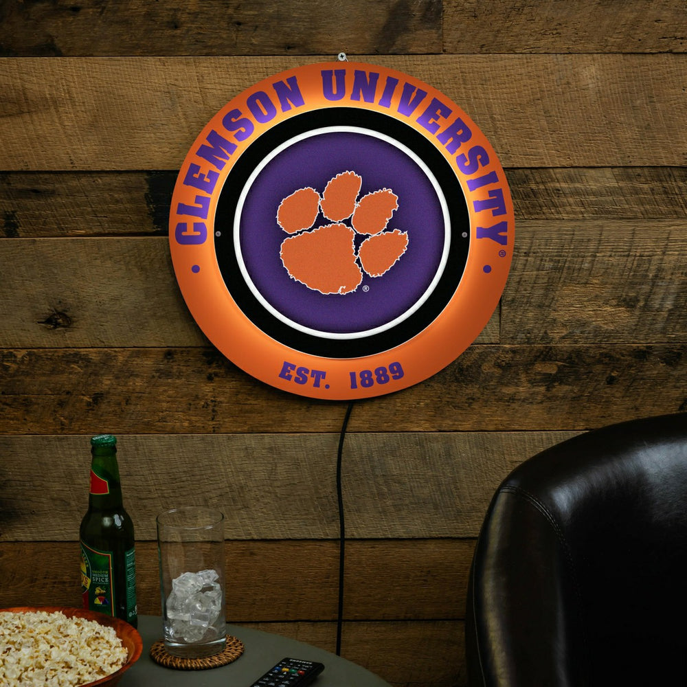 Clemson University, Metal Lite, Round