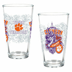 Clemson University 16oz Glass pint, Set of 2