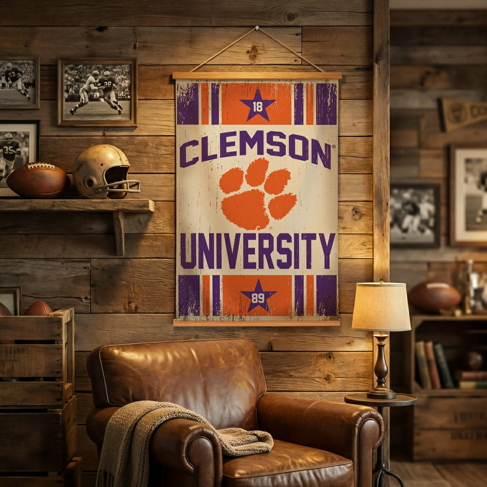 Clemson University, Canvas Wall Tapestry, Medium, 36x24