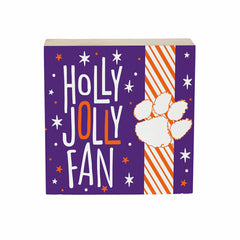 Clemson University Block, Holiday, 6x6