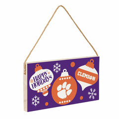 Clemson University Holiday Wood Wall Sign, 6x11