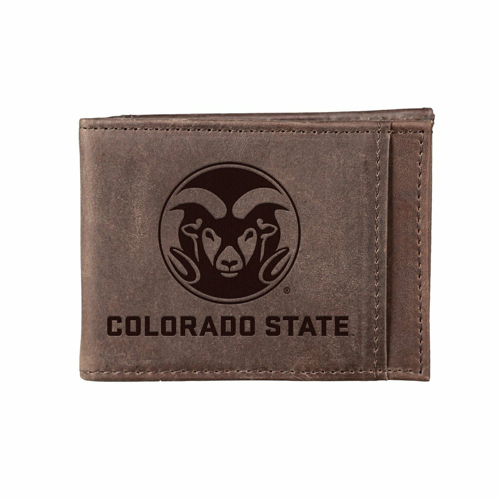 Slim Card Holder with RFID Blocking, Colorado State University, Brown