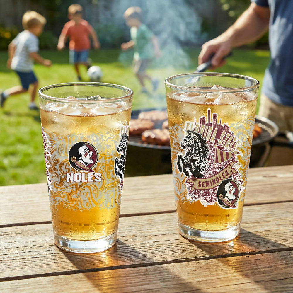 Florida State University 16oz Glass pint, Set of 2