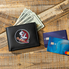 Florida State University Black Bi-Fold Embroidered Wallet w/ RFID Blocking