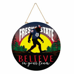 Fresno State Bigfoot Round Door Décor with Hanging Rope, 18x18