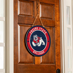 Fresno State Round Door Décor with Hanging Rope, 18x18