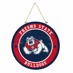 Fresno State Round Door Décor with Hanging Rope, 18x18