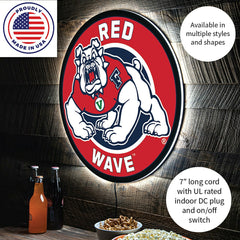 Fresno State Red Wave College Large Round Edgelite LED Decor