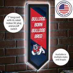 Fresno State College Pennant Glazelite LED Decor