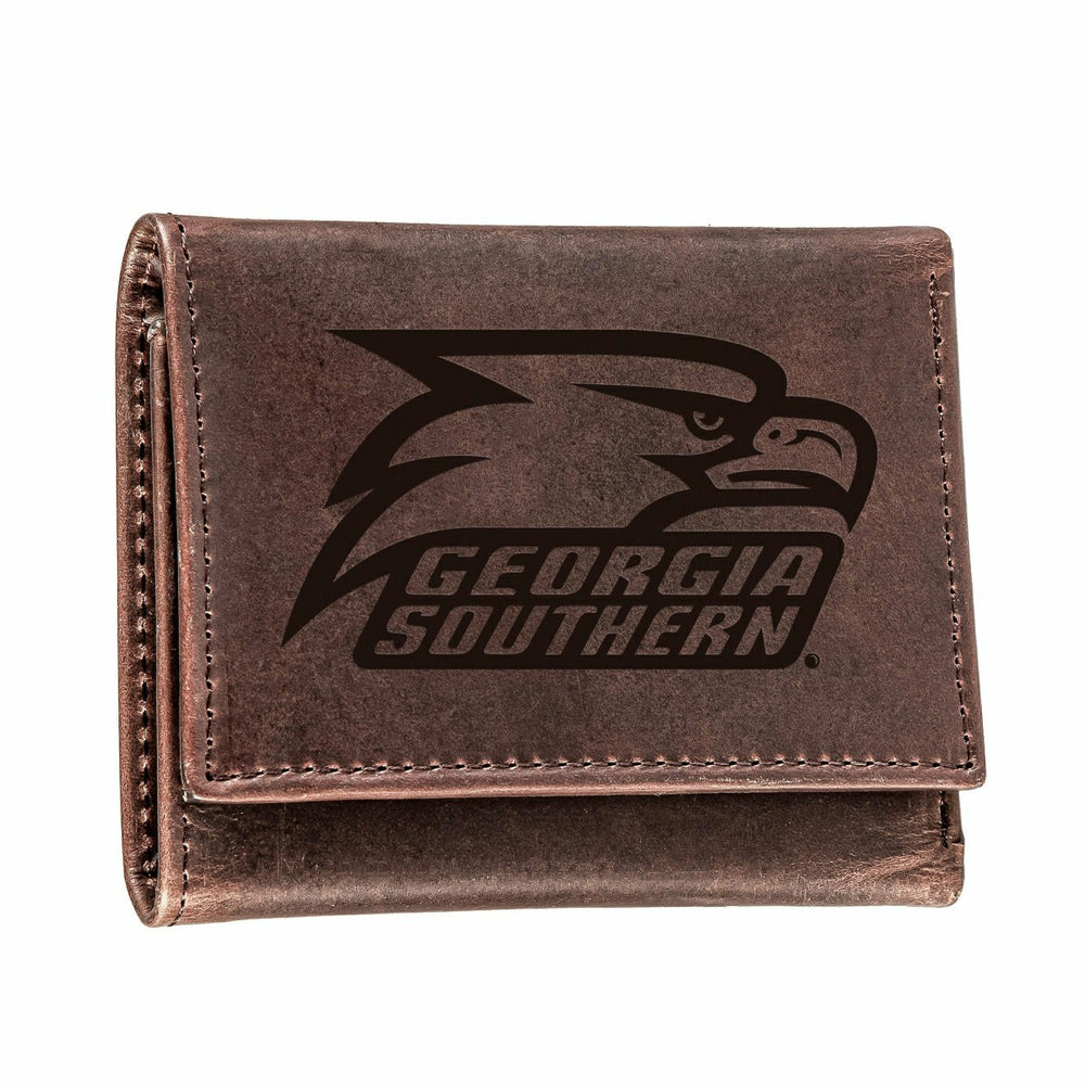 Georgia Southern University, Tri-Fold Wallet, Brown, CH, 100% Genuine