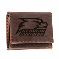 Georgia Southern University, Tri-Fold Wallet, Brown, CH, 100% Genuine