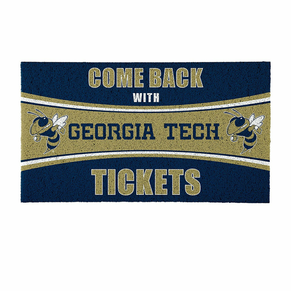28" x 16" PVC Trapper Mat, Come Back with Tickets, Georgia Tech