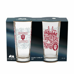 Indiana University 16oz Glass pint, Set of 2