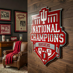 Indiana University, Div 1 Champs, Layered Metal Wall Art