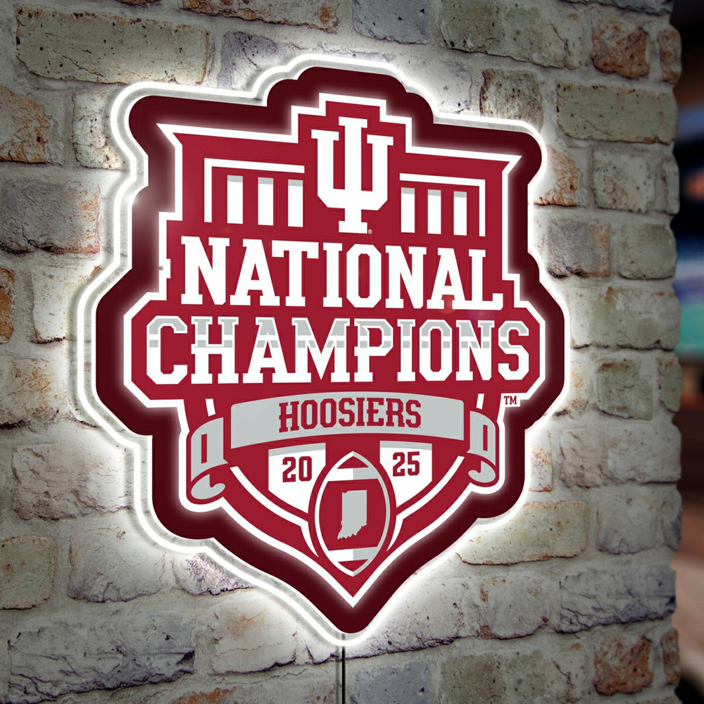 Indiana University, Div 1 Champs, LED Wall Decor, Glazelite, Shaped Lo