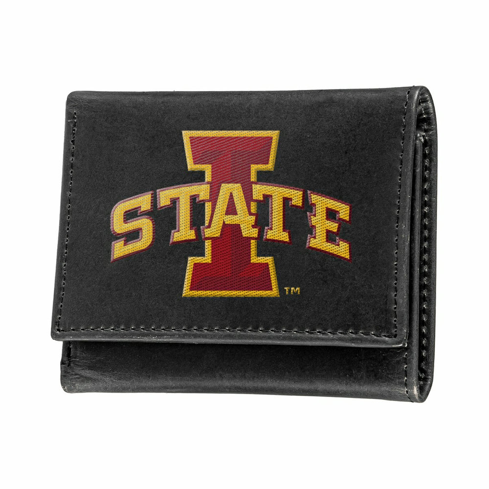 Iowa State University Black Tri-Fold Embroidered Wallet w/ RFID Blocki