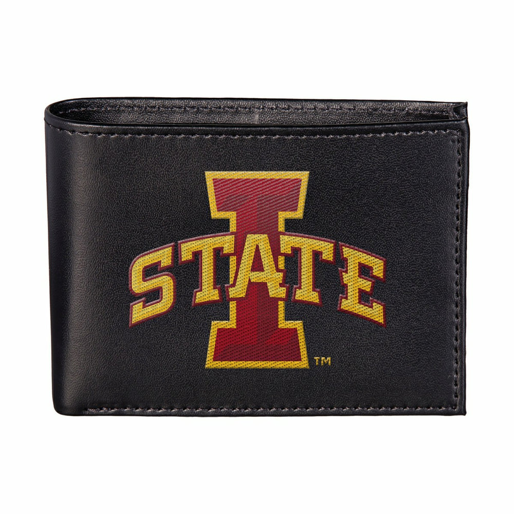 Iowa State University Black Bi-Fold Embroidered Wallet w/ RFID Blockin