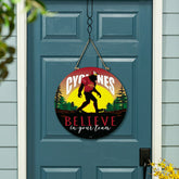 Iowa State University Bigfoot Round Door Décor with Hanging Rope, 18x1