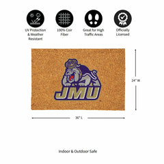 James Madison University Large Full Color Coir Mat, 36"x24"