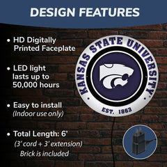 Kansas State University, Metal Lite, Round
