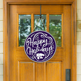 Kansas State University Holiday Round Door Décor with Hanging Rope, 18