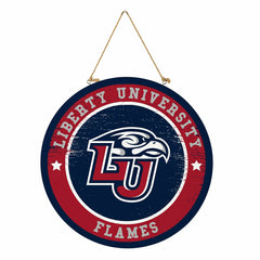 Liberty University Round Door Décor with Hanging Rope, 18x18