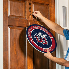 Liberty University Round Door Décor with Hanging Rope, 18x18