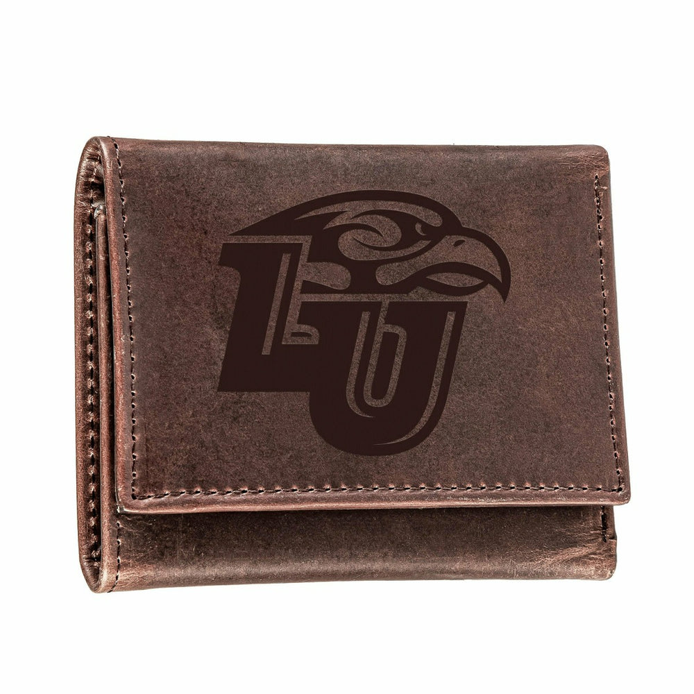 Liberty University, Tri-Fold Wallet, Brown, CH, 100% Genuine Leather