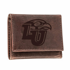 Liberty University, Tri-Fold Wallet, Brown, CH, 100% Genuine Leather