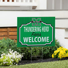 Marshall University Coroplast Yard Sign, "Fans Welcome"
