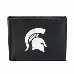Michigan State University Black Bi-Fold Embroidered Wallet w/ RFID Blocking