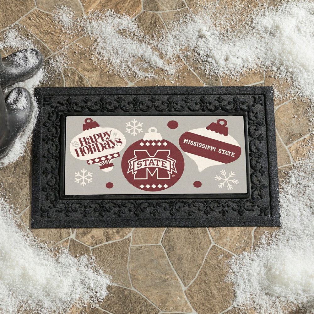 Mississippi State University Holiday Flocked Coir Sassafras Switch Mat