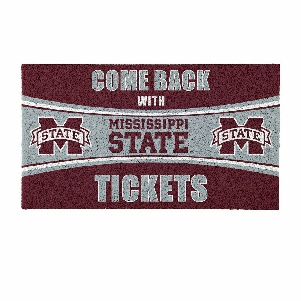 28" x 16" PVC Trapper Mat, Come Back with Tickets, Mississippi State U