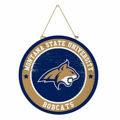 Montana State University Round Door Décor with Hanging Rope, 18x18