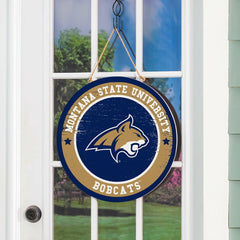 Montana State University Round Door Décor with Hanging Rope, 18x18