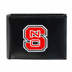 North Carolina State University Black Bi-Fold Embroidered Wallet w/ RFID Blocking
