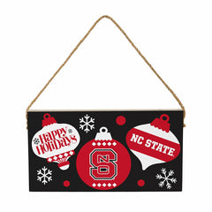 North Carolina State University Holiday Wood Wall Sign, 6x11