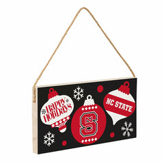 North Carolina State University Holiday Wood Wall Sign, 6x11